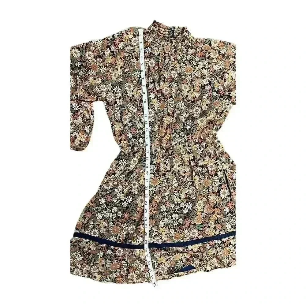 Lost + Wander Women's Black Floral Outpost Button Front Mini Dress Size Medium